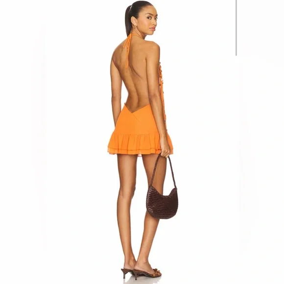 Jaded London Layered Button Mini Dress in Orange - Picture 11 of 16